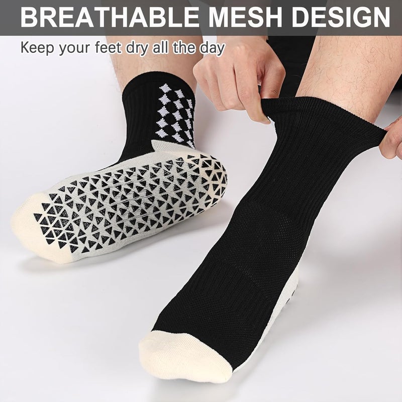 Regilt 3/6 Pairs Grip Soccer Socks Men Women Non-slip Sports Socks for Basketball Football Athletic - Image 4